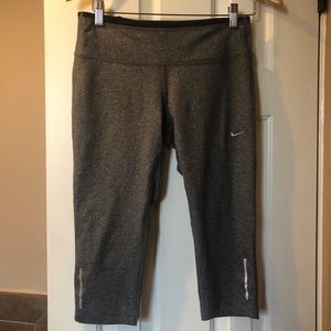 EUC Nike Crop Running Pants Grey Size M